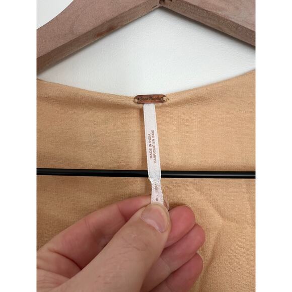 Free People Jasmine Bohemian Bell Sleeve Light Yellow Dress - Picture 3 of 4